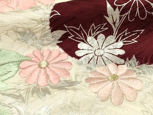 平和屋着物■豪華振袖　駒刺繍　絞り　流水草花文　銀彩　やまと誂製　正絹　逸品　DABH3440qp