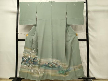 平和屋着物■豪華色留袖　風景樹林文　枝桜　暈し染め　金彩　正絹　逸品　DABH3446qp