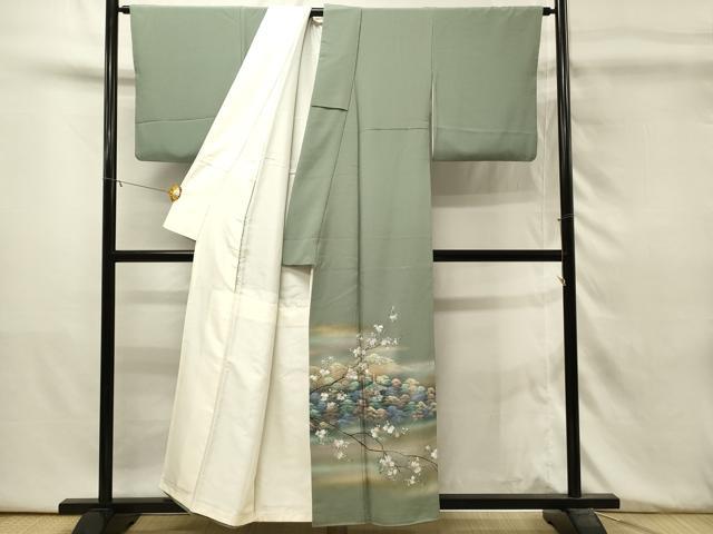 平和屋着物■豪華色留袖　風景樹林文　枝桜　暈し染め　金彩　正絹　逸品　DABH3446qp
