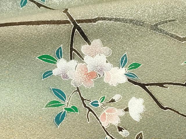 平和屋着物■豪華色留袖　風景樹林文　枝桜　暈し染め　金彩　正絹　逸品　DABH3446qp