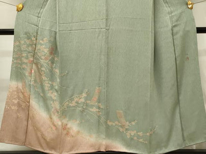 平和屋着物■訪問着　作家物　刺繍　短冊花文　暈し染め　金彩　正絹　逸品　DABH3458qp