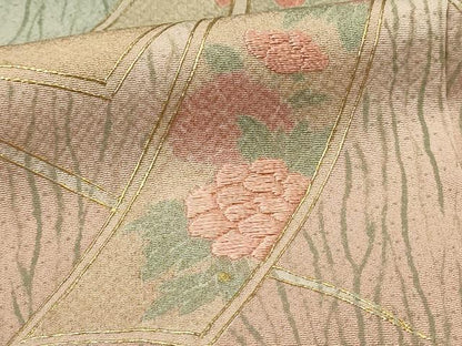 平和屋着物■訪問着　作家物　刺繍　短冊花文　暈し染め　金彩　正絹　逸品　DABH3458qp