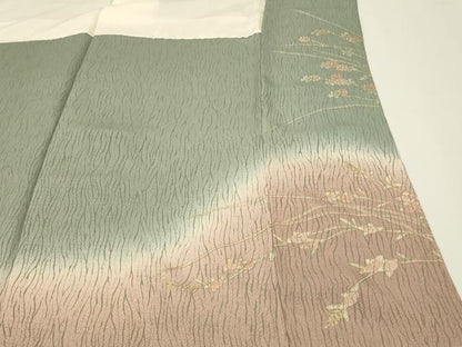 平和屋着物■訪問着　作家物　刺繍　短冊花文　暈し染め　金彩　正絹　逸品　DABH3458qp