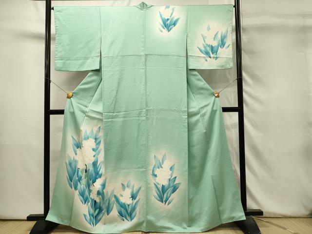 平和屋着物■訪問着　草花文　暈し染め　金糸　正絹　逸品　DABH3460qp