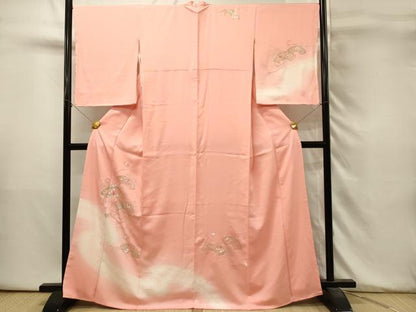 平和屋着物■訪問着　駒刺繍　絞り　地紙花文　暈し染め　金彩　正絹　逸品　未使用　DABH3461qp