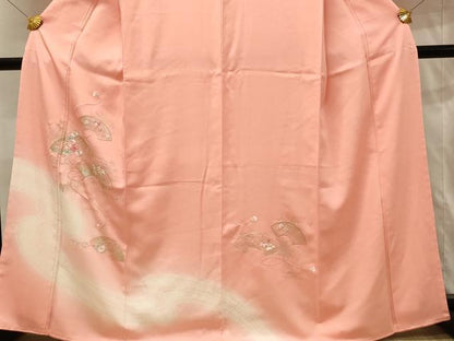 平和屋着物■訪問着　駒刺繍　絞り　地紙花文　暈し染め　金彩　正絹　逸品　未使用　DABH3461qp