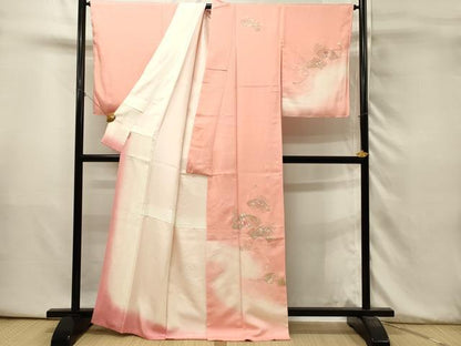 平和屋着物■訪問着　駒刺繍　絞り　地紙花文　暈し染め　金彩　正絹　逸品　未使用　DABH3461qp