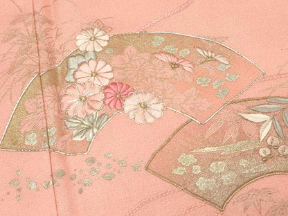 平和屋着物■訪問着　駒刺繍　絞り　地紙花文　暈し染め　金彩　正絹　逸品　未使用　DABH3461qp