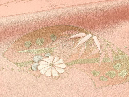 平和屋着物■訪問着　駒刺繍　絞り　地紙花文　暈し染め　金彩　正絹　逸品　未使用　DABH3461qp