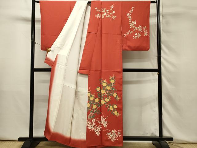 平和屋着物■訪問着　駒刺繍　枝花文　金彩　正絹　逸品　DABH3462qp