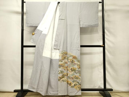 平和屋着物■豪華色留袖　地紙御所車人物花文　金彩　正絹　逸品　DABH3466qp