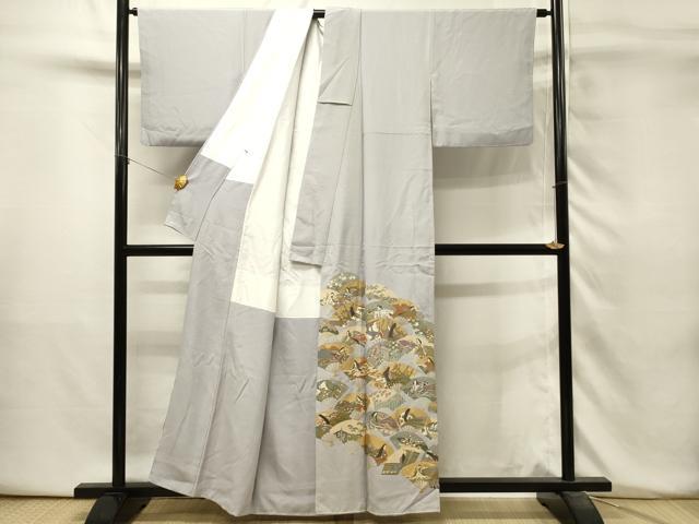 平和屋着物■豪華色留袖　地紙御所車人物花文　金彩　正絹　逸品　DABH3466qp