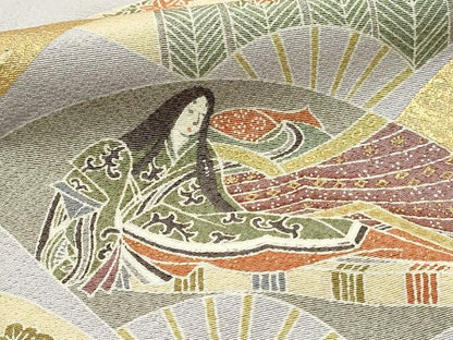平和屋着物■豪華色留袖　地紙御所車人物花文　金彩　正絹　逸品　DABH3466qp