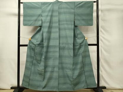 平和屋着物■上質な紬　横段文　正絹　逸品　DABH3469qp