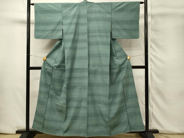 平和屋着物■上質な紬　横段文　正絹　逸品　DABH3469qp