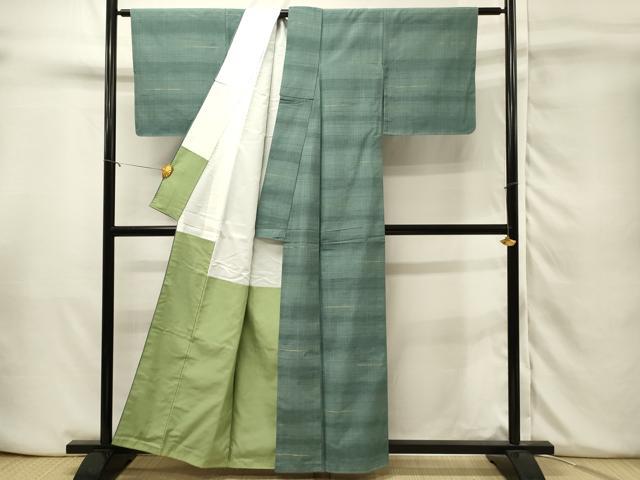 平和屋着物■上質な紬　横段文　正絹　逸品　DABH3469qp
