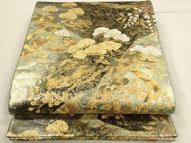 平和屋着物◎六通柄袋帯　琳派秋草松紋　金銀糸　引箔　招寿箔　鈴乃屋扱い　正絹　逸品　DABH3513qp