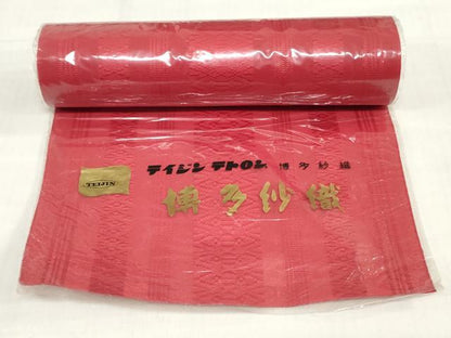 平和屋着物＊夏物　名古屋帯　帯反物　博多紗織　紗献上　深緋色　未使用　DABH3538zy