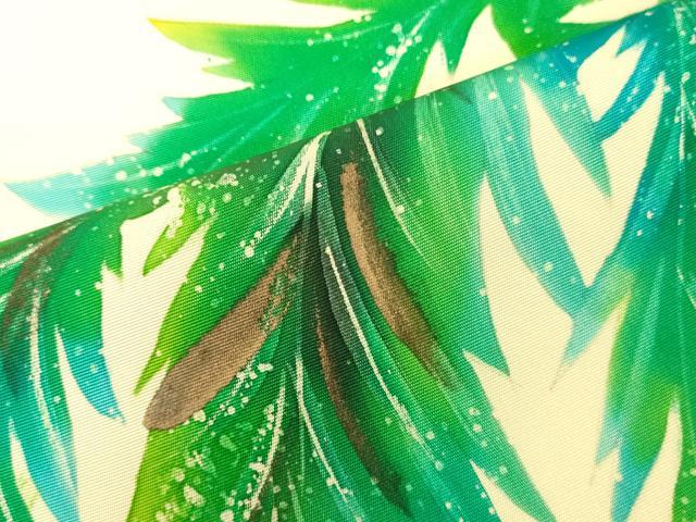 平和屋着物▼塩瀬　名古屋帯　帯反物　ろうけつ染め　草葉文　逸品　未使用　DABH3542zy