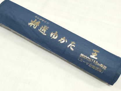 平和屋着物＊夏物　浴衣　反物　着尺　注染　幾何学文　綿　逸品　未使用　DABH3547zy