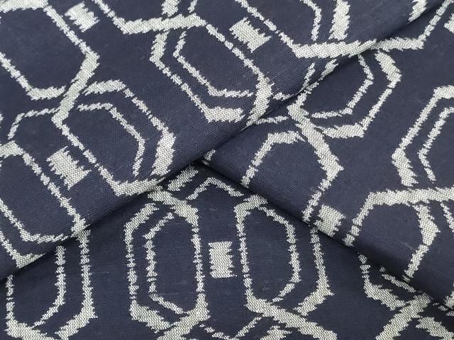 平和屋着物＊夏物　浴衣　反物　着尺　幾何学間道　綿　逸品　未使用　DABH3549zy