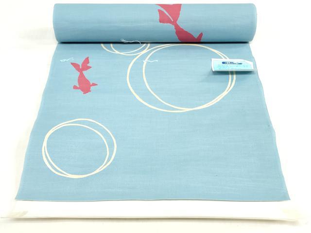平和屋着物＊夏物　浴衣　反物　着尺　tumori chisato　金魚　クイーンサイズ　綿　逸品　未使用　DABH3557zy