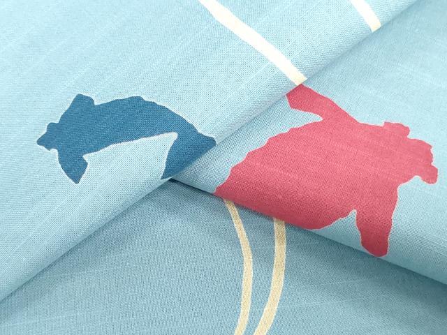 平和屋着物＊夏物　浴衣　反物　着尺　tumori chisato　金魚　クイーンサイズ　綿　逸品　未使用　DABH3557zy