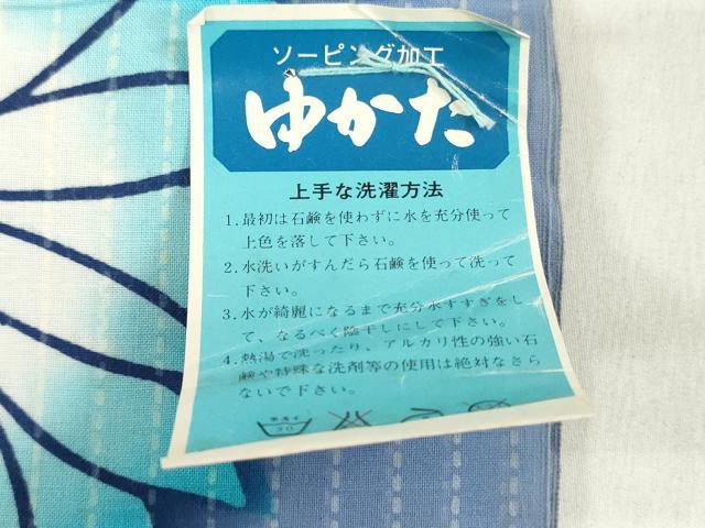 平和屋着物＊夏物　浴衣　反物　着尺　注染　枝花文　綿　逸品　未使用　DABH3559zy