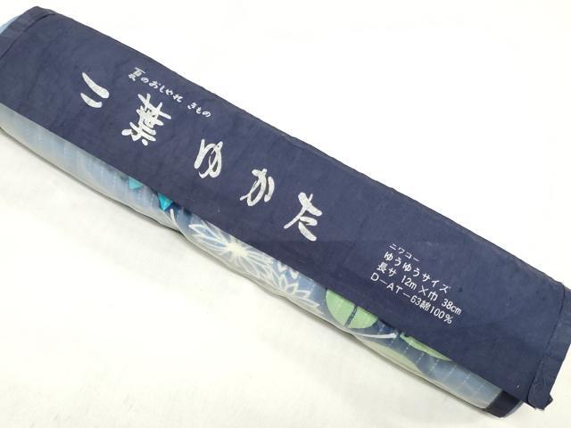 平和屋着物＊夏物　浴衣　反物　着尺　注染　枝花文　綿　逸品　未使用　DABH3559zy