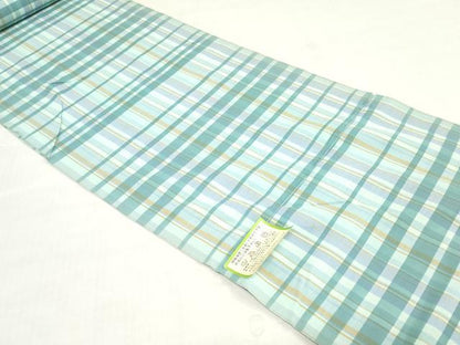 平和屋着物＊夏物　浴衣　反物　着尺　注染　東京本染　格子　綿　逸品　未使用　DABH3563zy