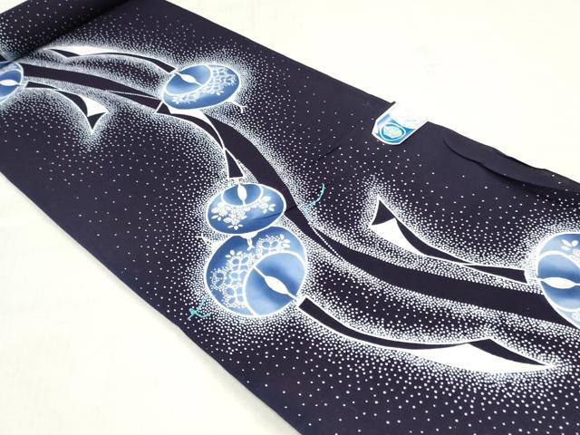 平和屋着物＊夏物　浴衣　反物　着尺　注染　風鈴　綿　逸品　未使用　DABH3569zy