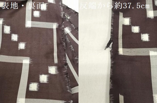 平和屋着物●本場琉球絣　反物　着尺　幾何学文　大城誠光作　証紙付き　正絹　逸品　未使用　DABH3582zy