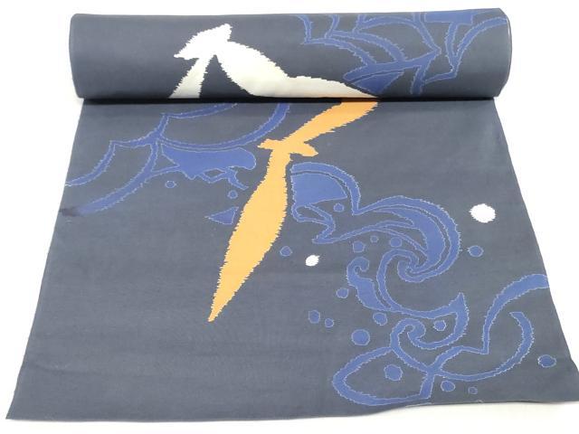 平和屋着物＊夏物　浴衣　反物　着尺　注染　飛鳥文　クインサイズ　綿　逸品　未使用　DABH3604zy