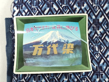 平和屋着物＊夏物　浴衣　反物　着尺　注染　万代染　幾何学文　綿　逸品　未使用　DABH3608zy