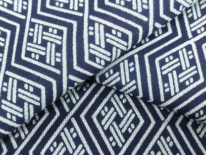 平和屋着物＊夏物　男性　浴衣　反物　着尺　注染　幾何学文　キングサイズ　綿　逸品　未使用　DABH3609zy