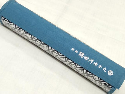 平和屋着物＊夏物　浴衣　反物　着尺　注染　幾何学文　綿　逸品　未使用　DABH3612zy