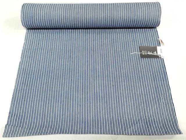 平和屋着物＊夏物　竺仙鑑製　浴衣　反物　着尺　注染　縞　高島屋扱い　証紙付き　綿　逸品　未使用　DABH3616zy