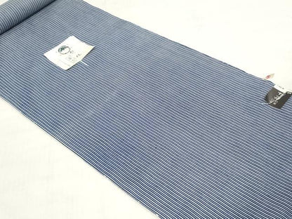 平和屋着物＊夏物　竺仙鑑製　浴衣　反物　着尺　注染　縞　高島屋扱い　証紙付き　綿　逸品　未使用　DABH3616zy