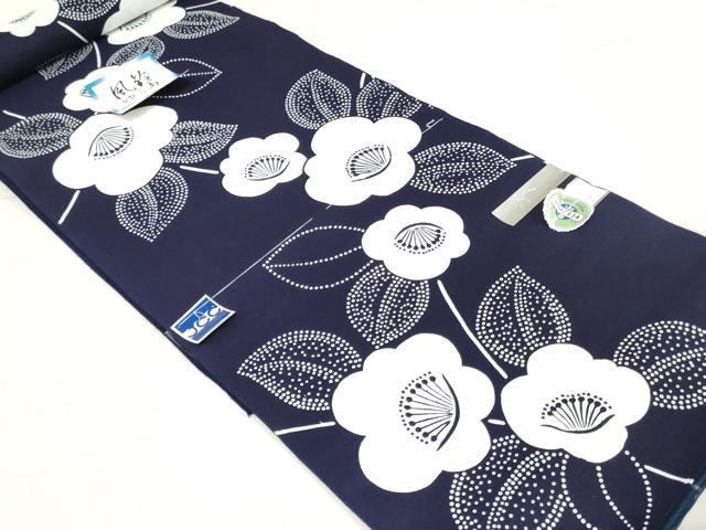 平和屋着物＊夏物　浴衣　反物　着尺　注染　東京本染　舞梅文　綿　逸品　未使用　DABH3620zy