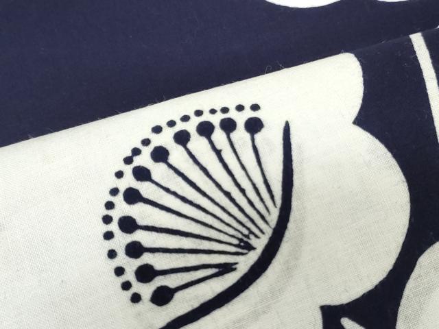 平和屋着物＊夏物　浴衣　反物　着尺　注染　東京本染　舞梅文　綿　逸品　未使用　DABH3620zy
