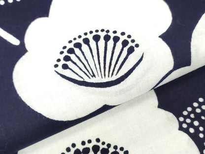 平和屋着物＊夏物　浴衣　反物　着尺　注染　東京本染　舞梅文　綿　逸品　未使用　DABH3620zy