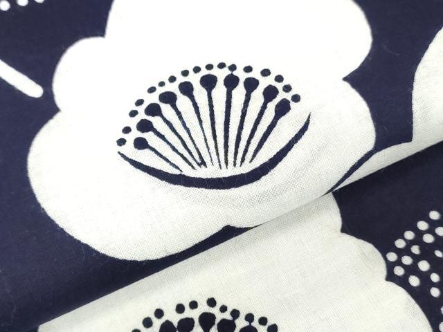 平和屋着物＊夏物　浴衣　反物　着尺　注染　東京本染　舞梅文　綿　逸品　未使用　DABH3620zy