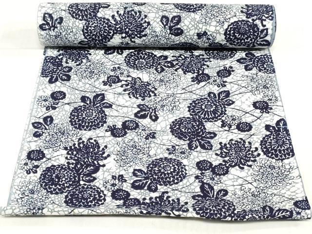 平和屋着物＊夏物　浴衣　反物　着尺　注染　舞花文　やまと誂製　綿　逸品　未使用　DABH3621zy