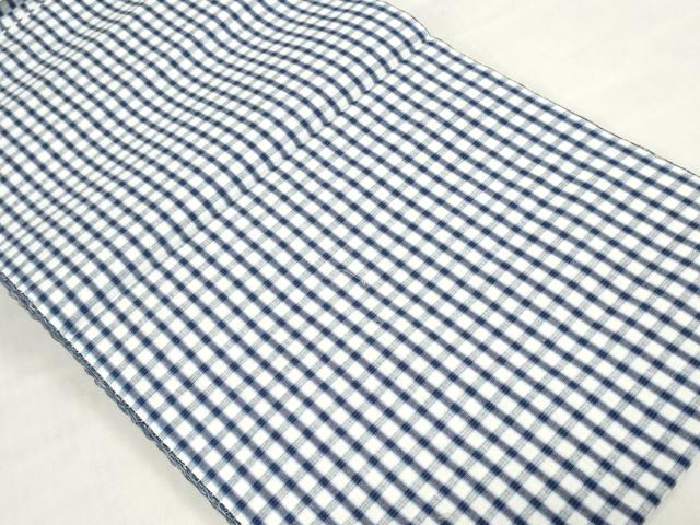 平和屋着物＊夏物　小紋・浴衣兼用　反物　着尺　格子　綿麻　逸品　未使用　DABH3625zy