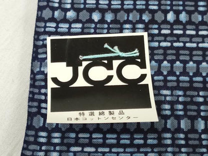 平和屋着物＊夏物　男性　浴衣　反物　着尺　注染　幾何学文　キングサイズ　綿　逸品　未使用　DABH3641zy