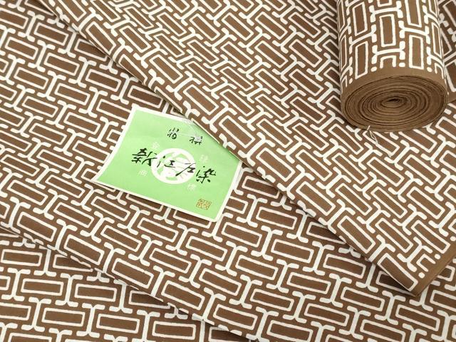 平和屋着物＊夏物　男性　浴衣　反物　着尺　注染　新江戸染　東京本染　抽象文様　キングサイズ　綿　逸品　未使用　DABH3642zy