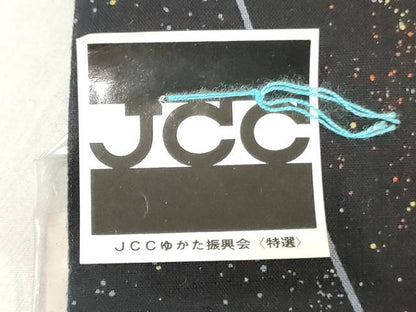 平和屋着物＊夏物　浴衣　反物　着尺　夕貴の夏計画　舞蝶文　黒地　綿　逸品　未使用　DABH3645zy