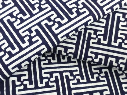 平和屋着物＊夏物　男性　浴衣　反物　着尺　注染　はずみ染　東京本染　抽象文様　キングサイズ　綿　逸品　未使用　DABH3651zy