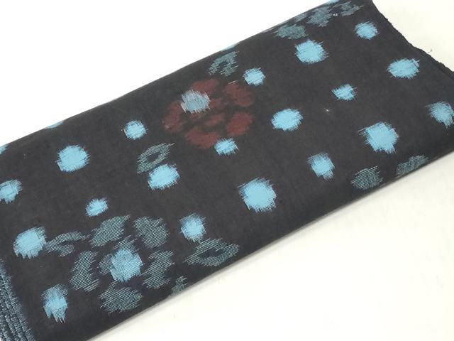 平和屋着物●久留米絣　反物　着尺　舞花文　綿　逸品　未使用　DABH3659zy