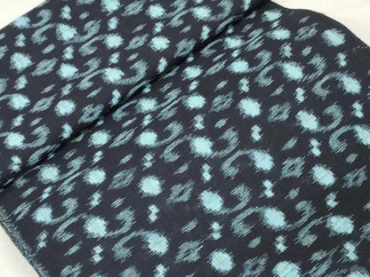 平和屋着物●本場備後絣　反物　着尺　正藍　抽象文様　証紙付き　綿　逸品　未使用　DABH3660zy
